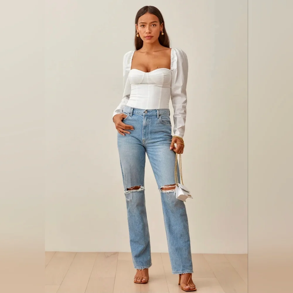 Reformation Cacio Top White Size 0